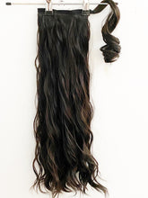 Ponytail Extensions | 22”Length | 180 grams | Darkest Brown | Beach Wavy | Wraparound Pony